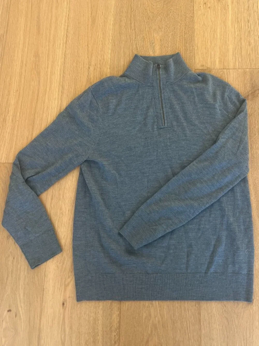 BR Blue Quarter Zip Merino Wool Sweater MEDIUM